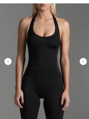 Black Halter Workout Tank Top worn once